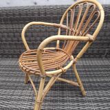Vintage 70's rattan children's chair
