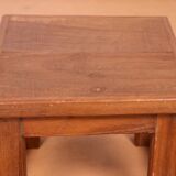Old small Burmese teak workshop bedside table / ideal in a harness to put 1 plant or e