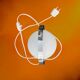 Lampe de table Space Age en opaline et chrome – Années 1970