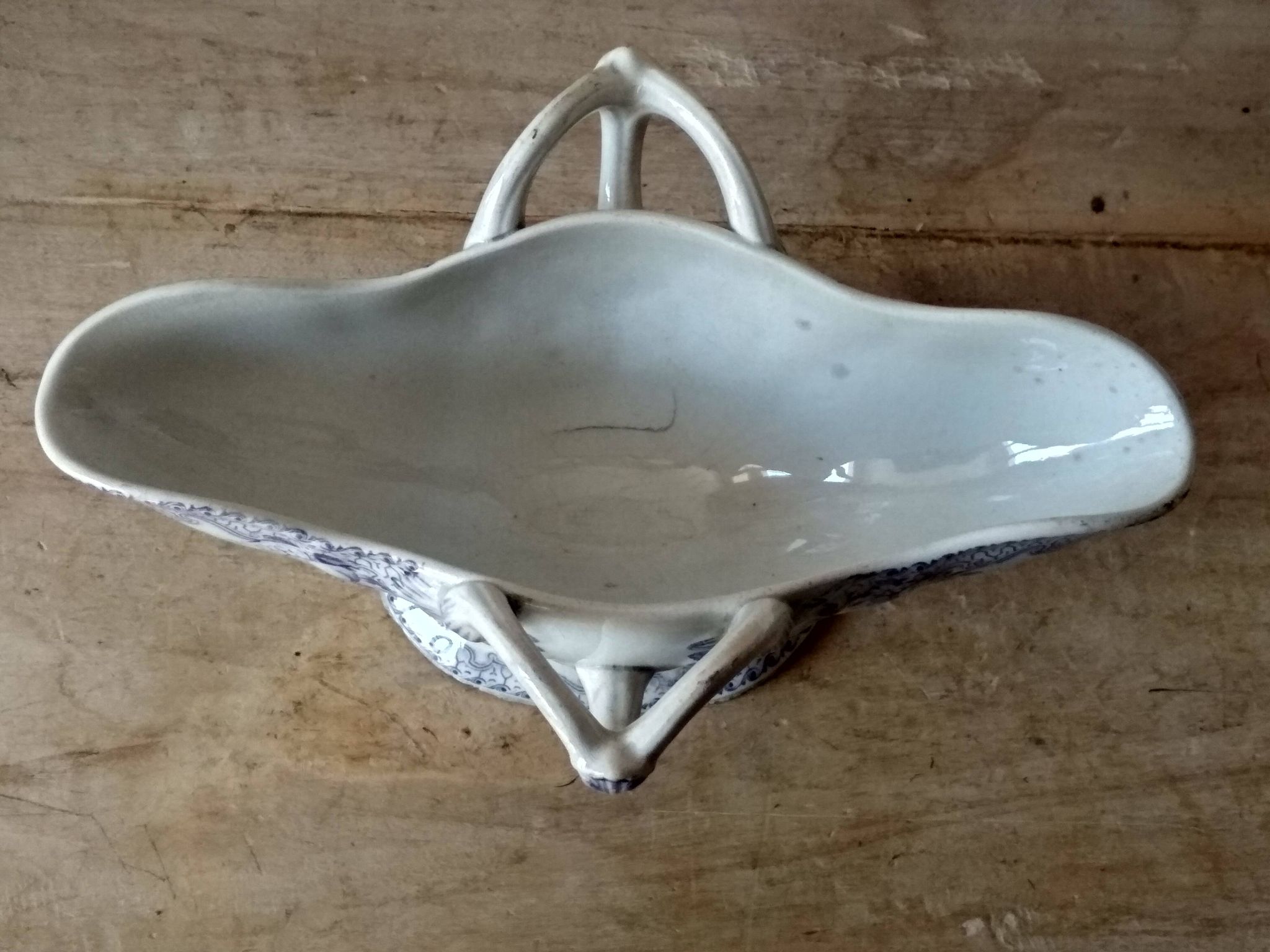 Iron earth gravy boat, Bouquet Creil & Montereau model, early 20th century