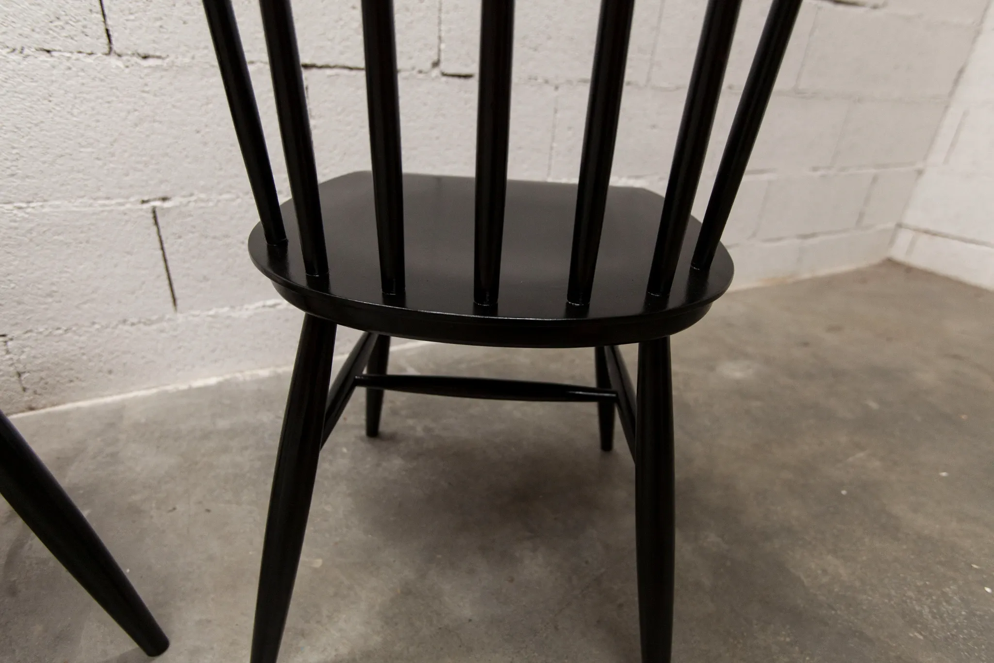 Pair of Scandinavian chairs Fanett by Ilmari Tapiovaara black teak 1960