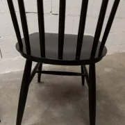 Pair of Scandinavian chairs Fanett by Ilmari Tapiovaara black teak 1960