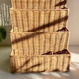 Vintage rattan storage basket