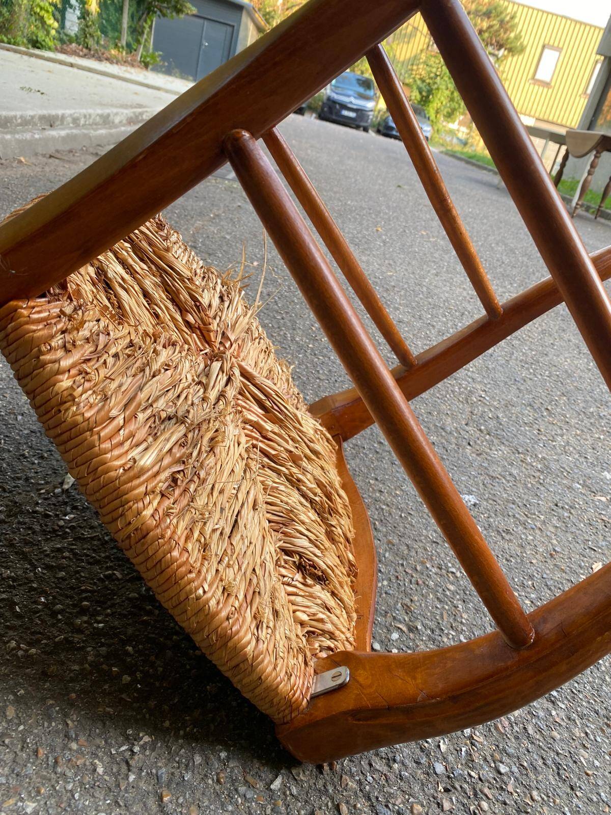 6 Louis Philippe straw chairs