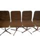 Set of 4 vintage 60s 70s chrome and fabric chairs