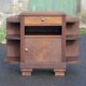 Art Deco wooden bedside table, vintage wooden furniture, side table