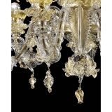 Venetian Cà Rezzonico Floral Gold Murano Style Glass Chandelier