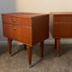 Pair of Scandinavian bedside tables from the 60s in teak