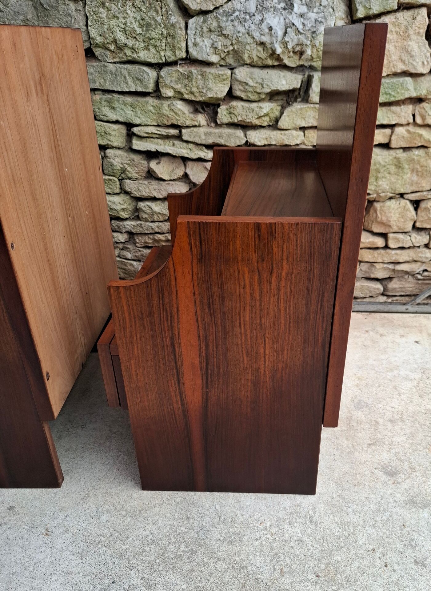 Pair of teak bedside tables