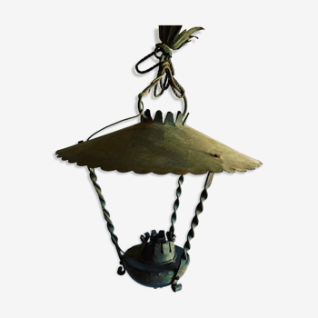 Suspension luminaire lampshade iron forge