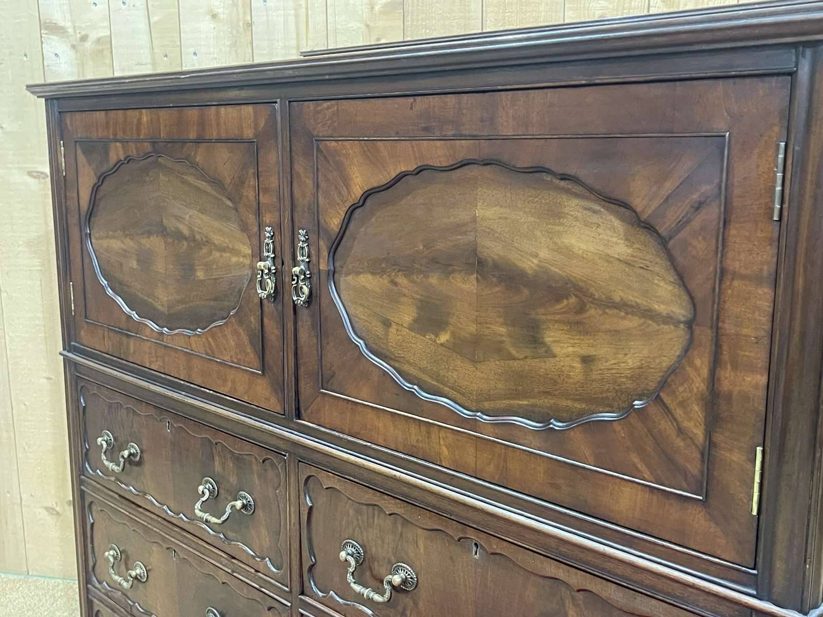 1950s English mahogany chest of drawers