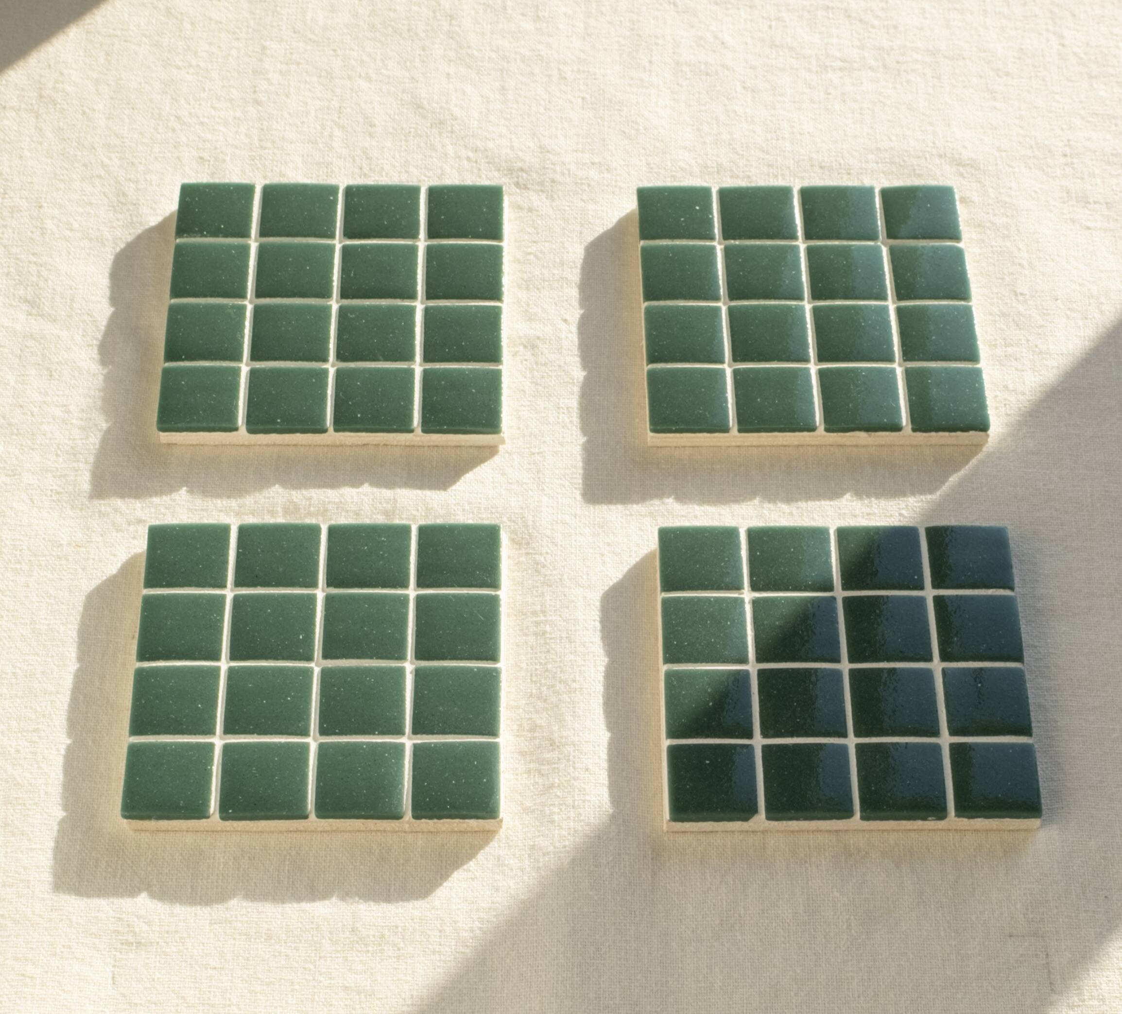 Coasters - Glass enamels - Coasters - Mosaic - Handmade - Set of 4