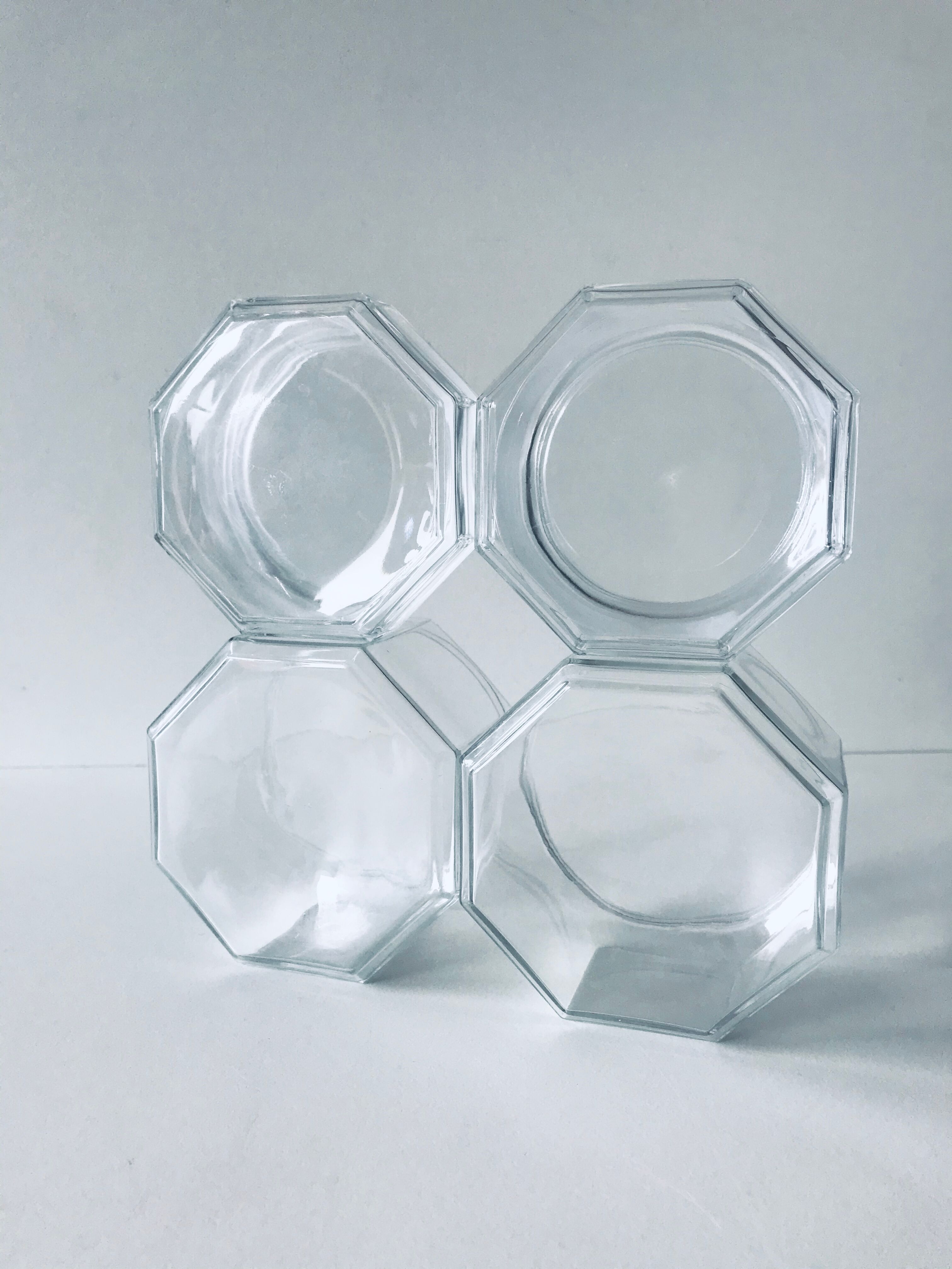 Pots en verre hermétique forme hexagonale