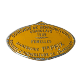 Plaque concours agricole Charolles 1998 orange