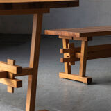 Dining set of 3 in solid oregon pine