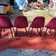 Set of 4 Contemporary Design Chairs in Burgundy/Dark Red Velvet