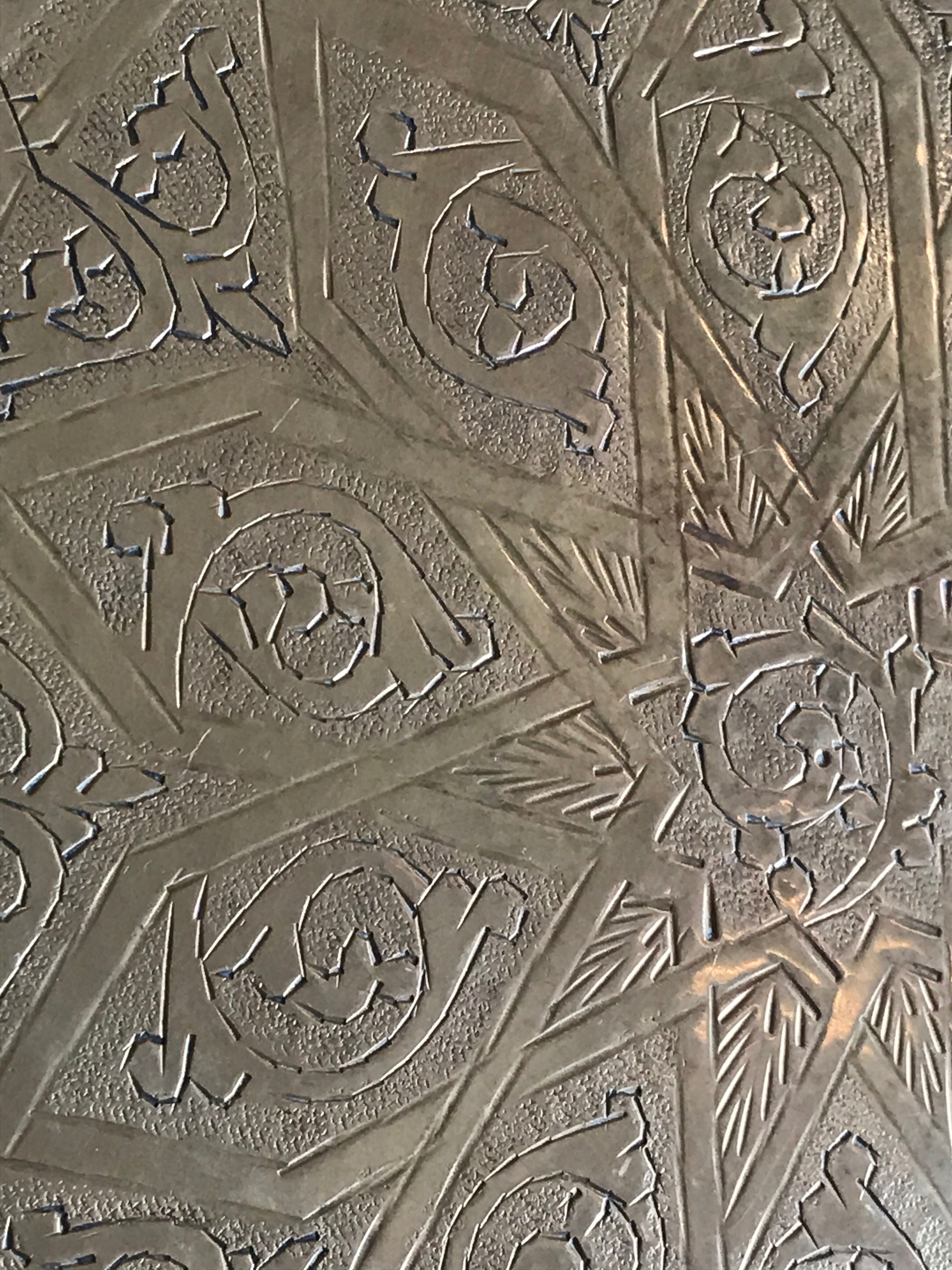 Engraved brass tray