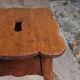 Pair of scalloped oak stools, France, early 20th century