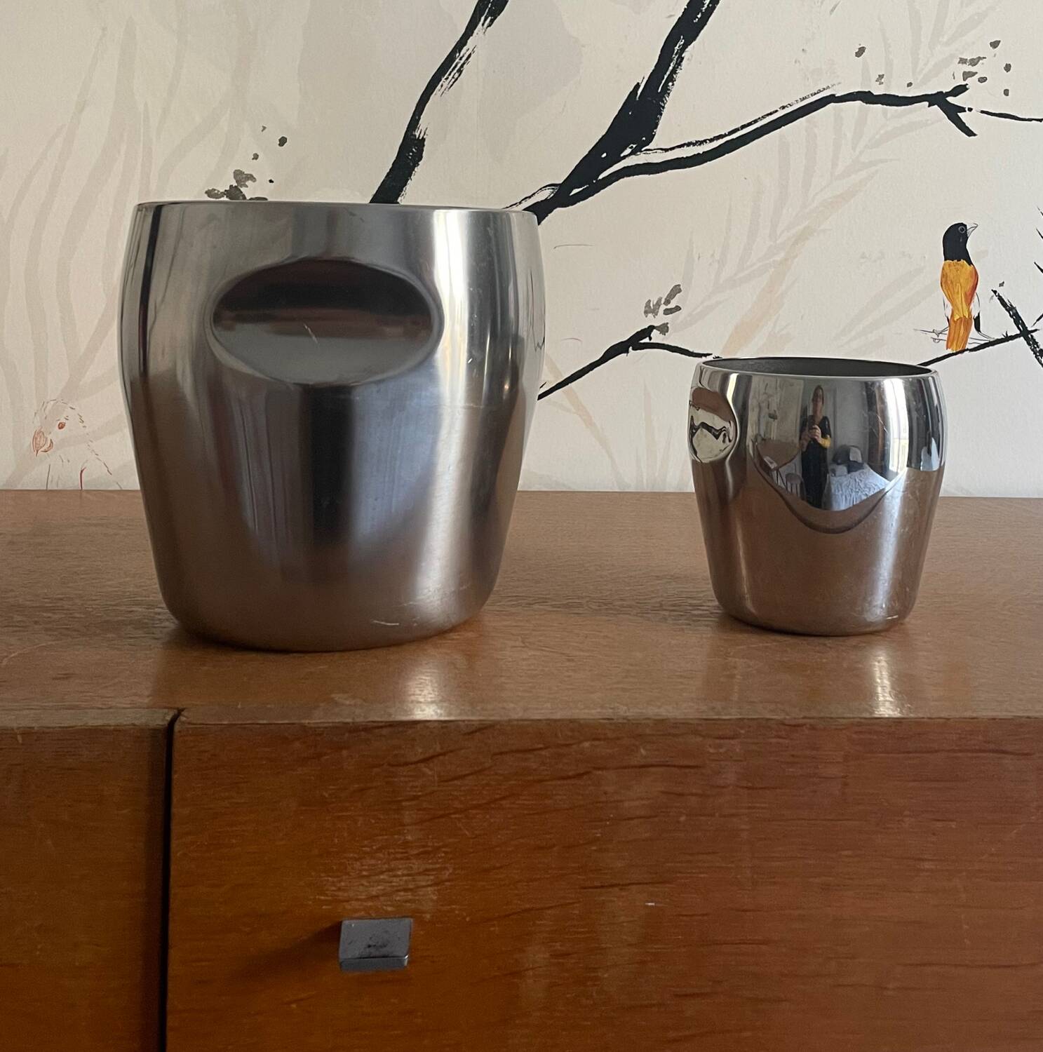 Buckets for cooling champagne and wine Alessi Alfra model 872 by Luigi Massoni and Carlo Mazerri