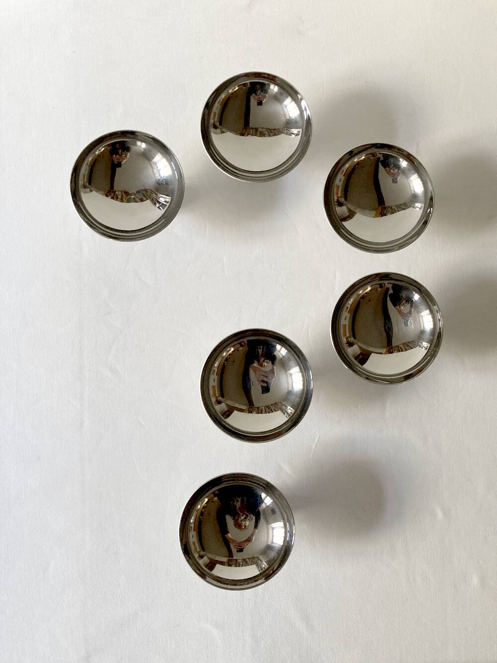 6 coupes à glace en inox Guy Degrenne, années 1970-1980