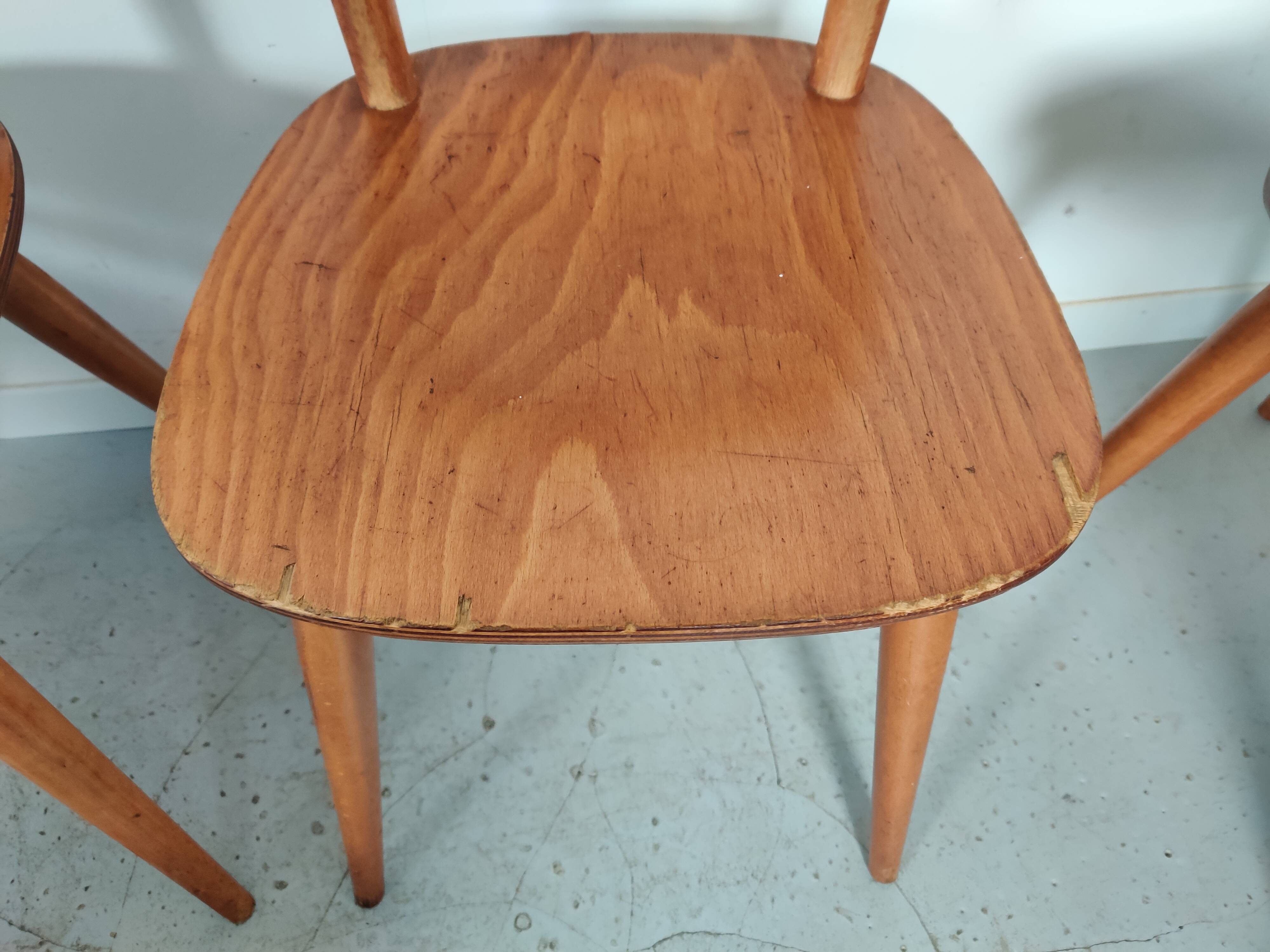 8 vintage bistro chairs 60s