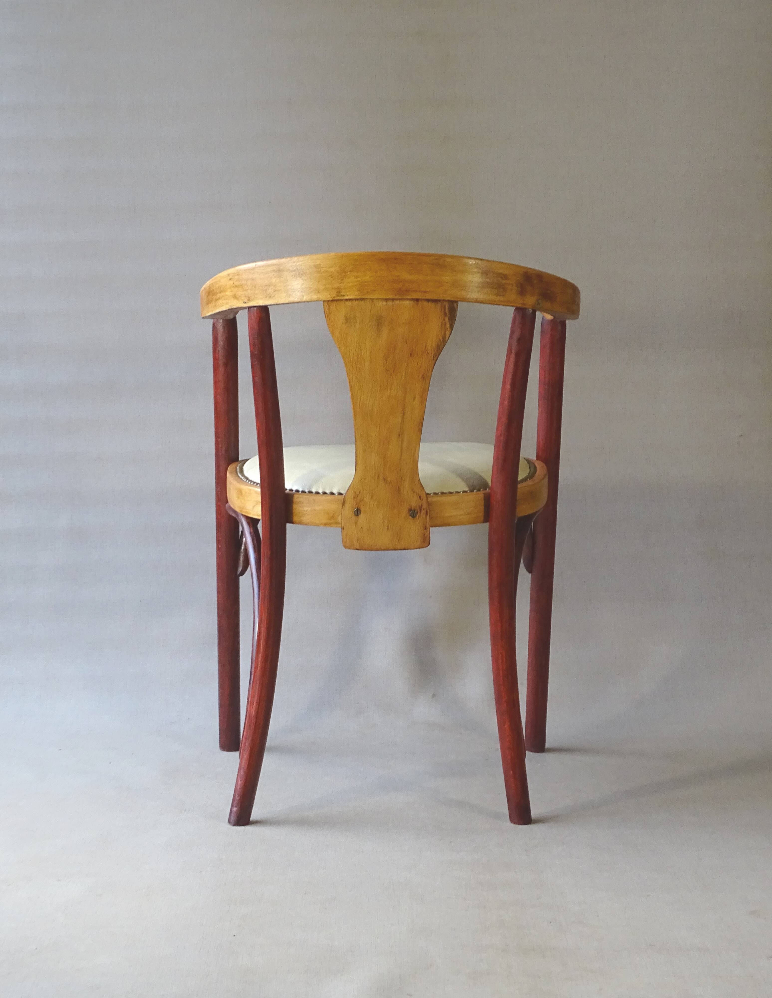 Thonet Art Deco armchair 1930, No. A 967 F, leather saddle.