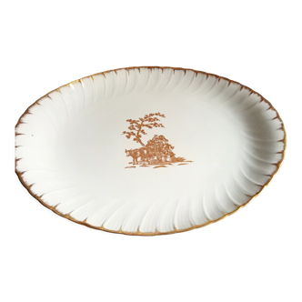 Oval porcelain dish from Limoges