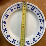Vintage dessert plates with blue cherry pattern