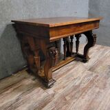 Antique desk in Renaissance style made of walnut from the late 19th century.