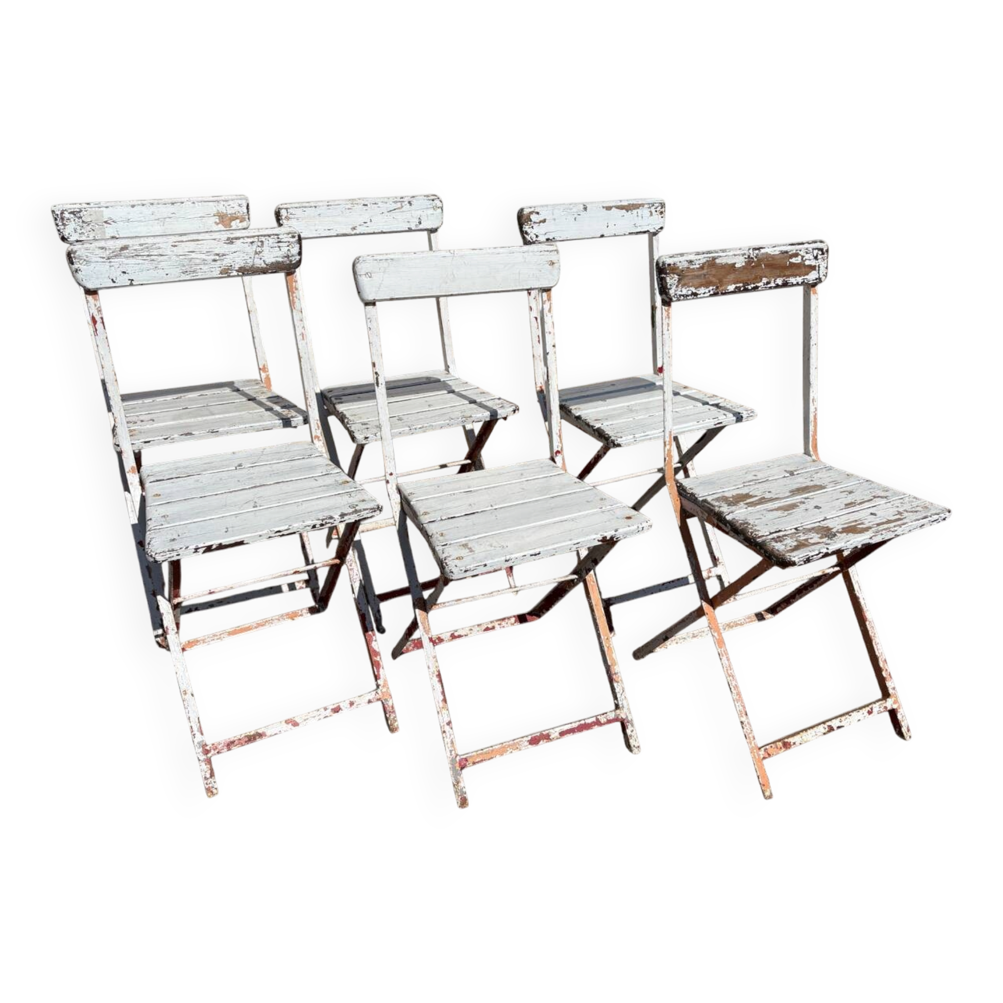 Set of 6 folding garden chairs