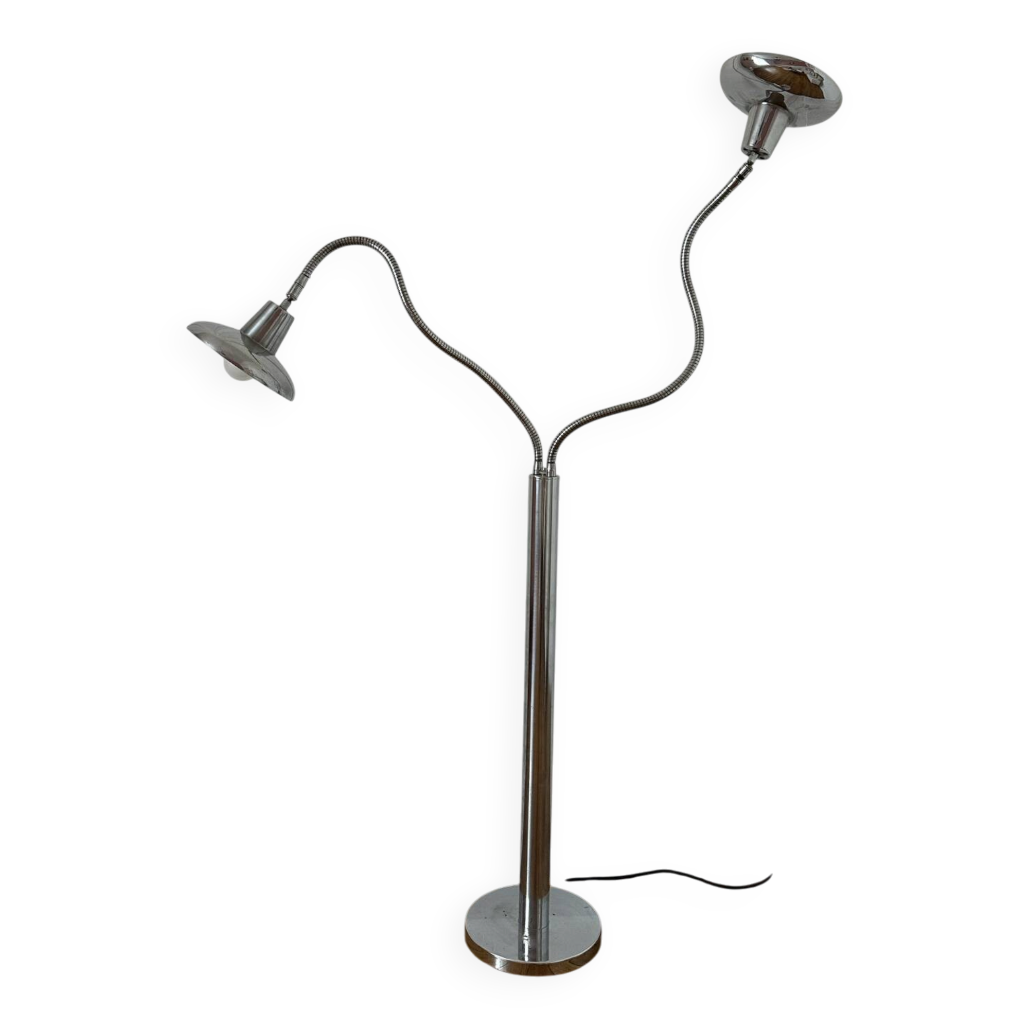 Design floor lamp with 2 flexible arms - vintage