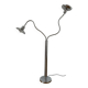 Design floor lamp with 2 flexible arms - vintage