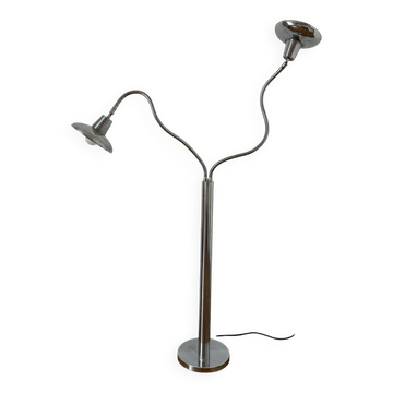 Design floor lamp with 2 flexible arms - vintage