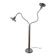 Design floor lamp with 2 flexible arms - vintage