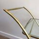Italian designer rolling table in brass and engraved glass