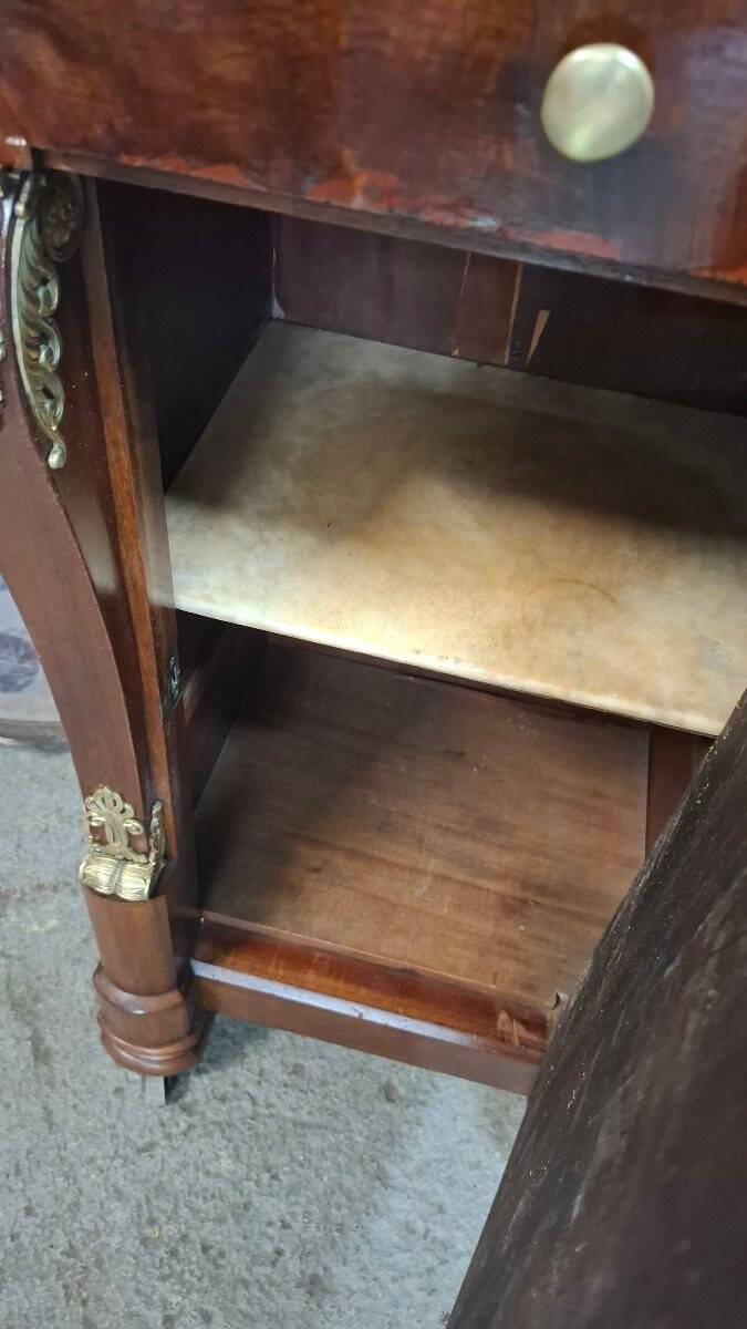 Empire mahogany bedside table