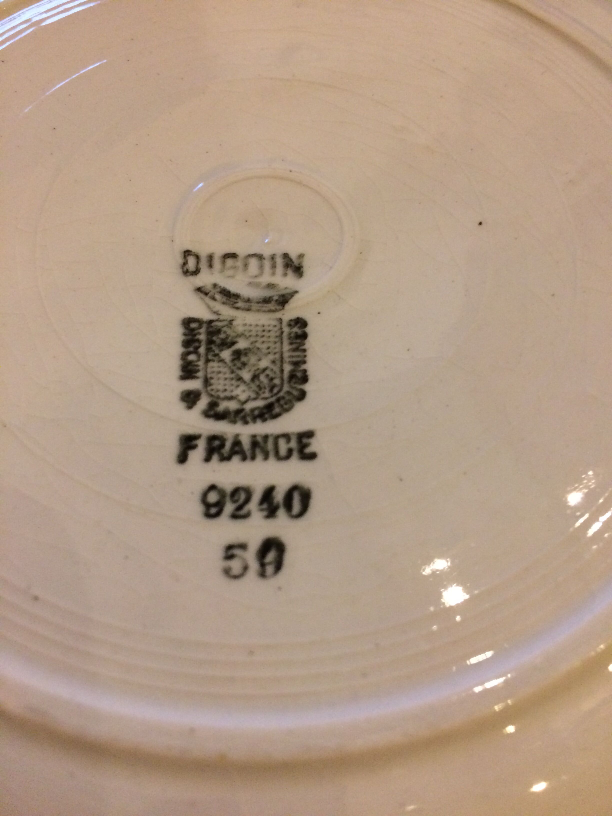 Digoin Sarreguemines flat plates