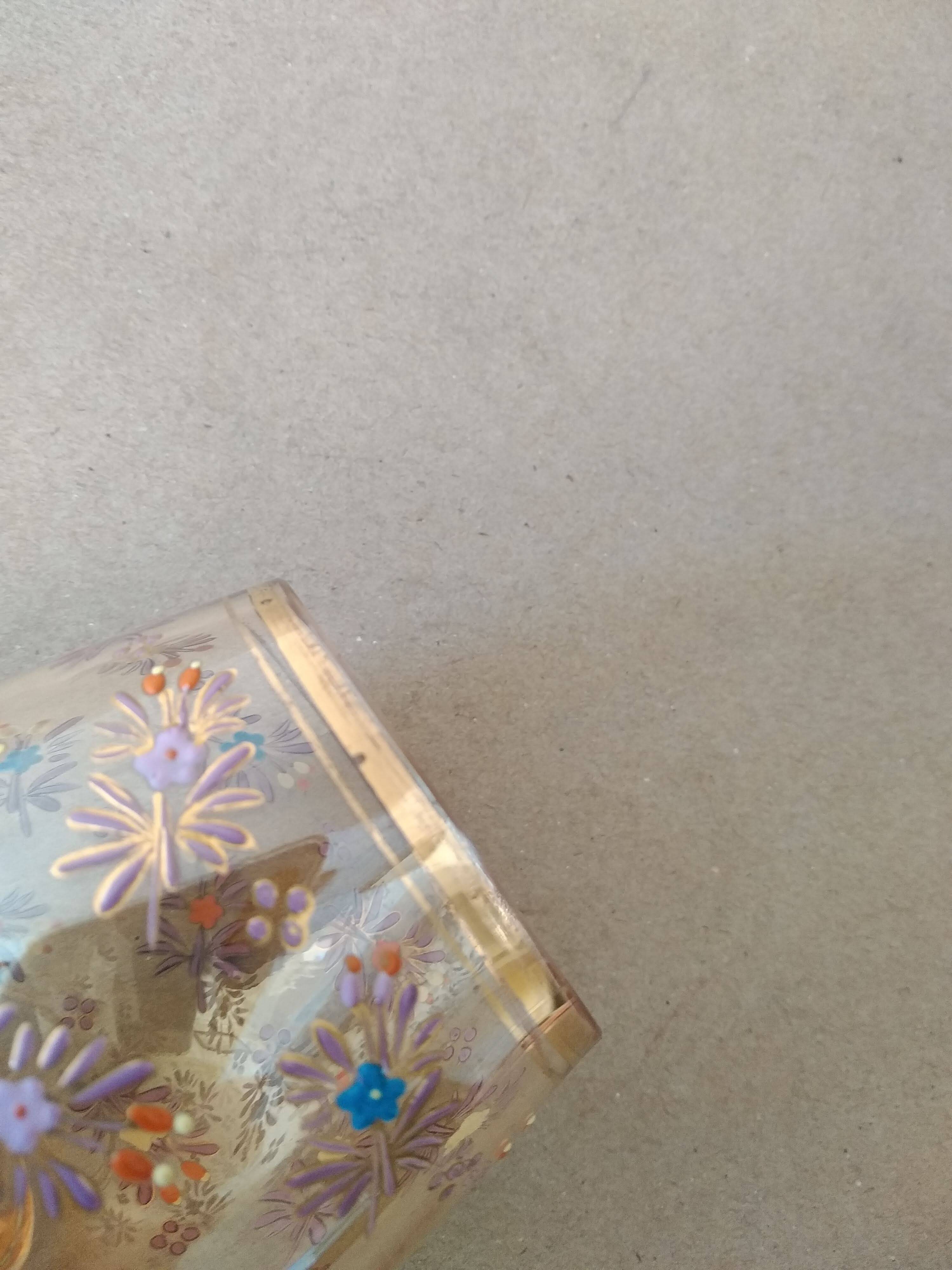 Roemer wine glass in blown enamelled glass, 19th century