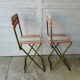Chaises de camping pliables vintage en métal et toile