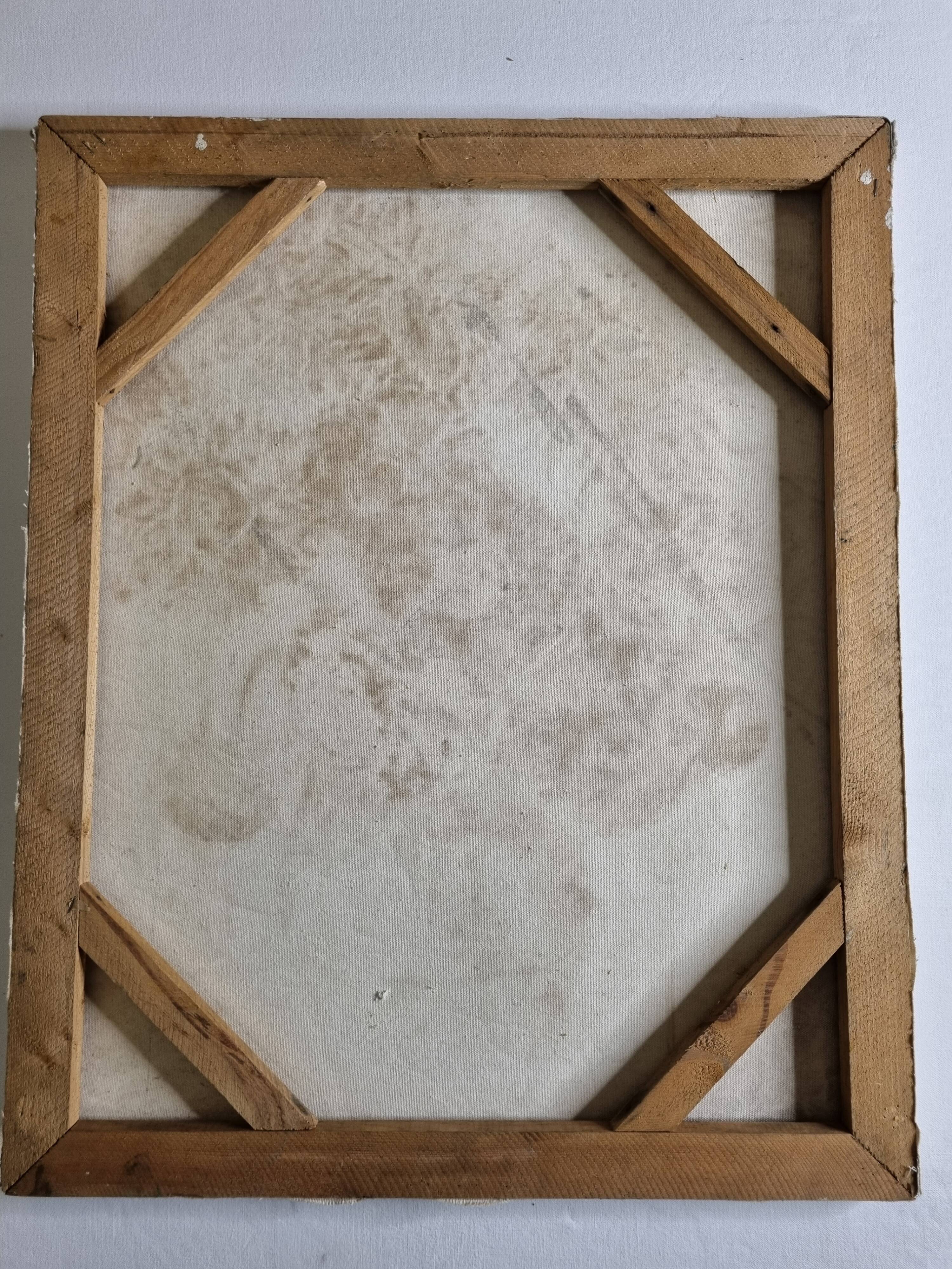 Tableau librement inspiré des tournesols, huile sur toile, 65 cm
