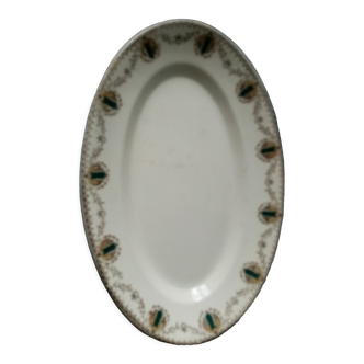 Plat ovale en faience de clairefontaine