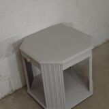 Art Deco side table repainted in "stormy" grey white