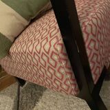 Fuchsia and cream designer club armchair