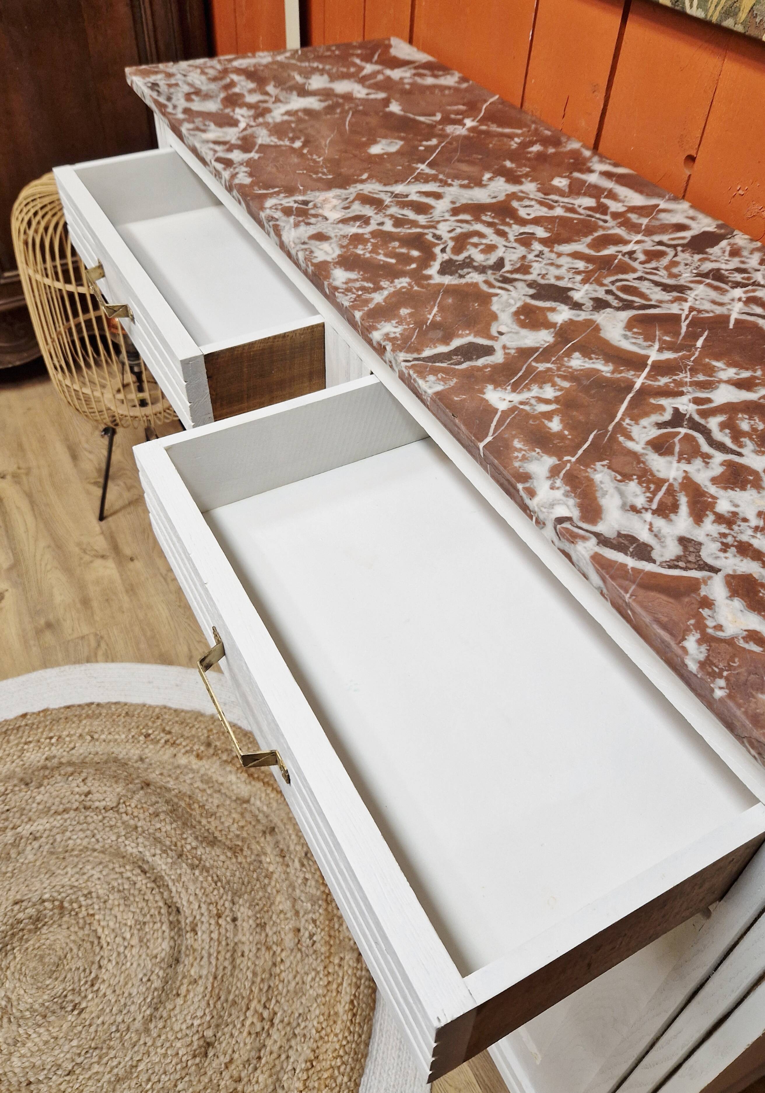 Restyled Art Deco sideboard with marble top