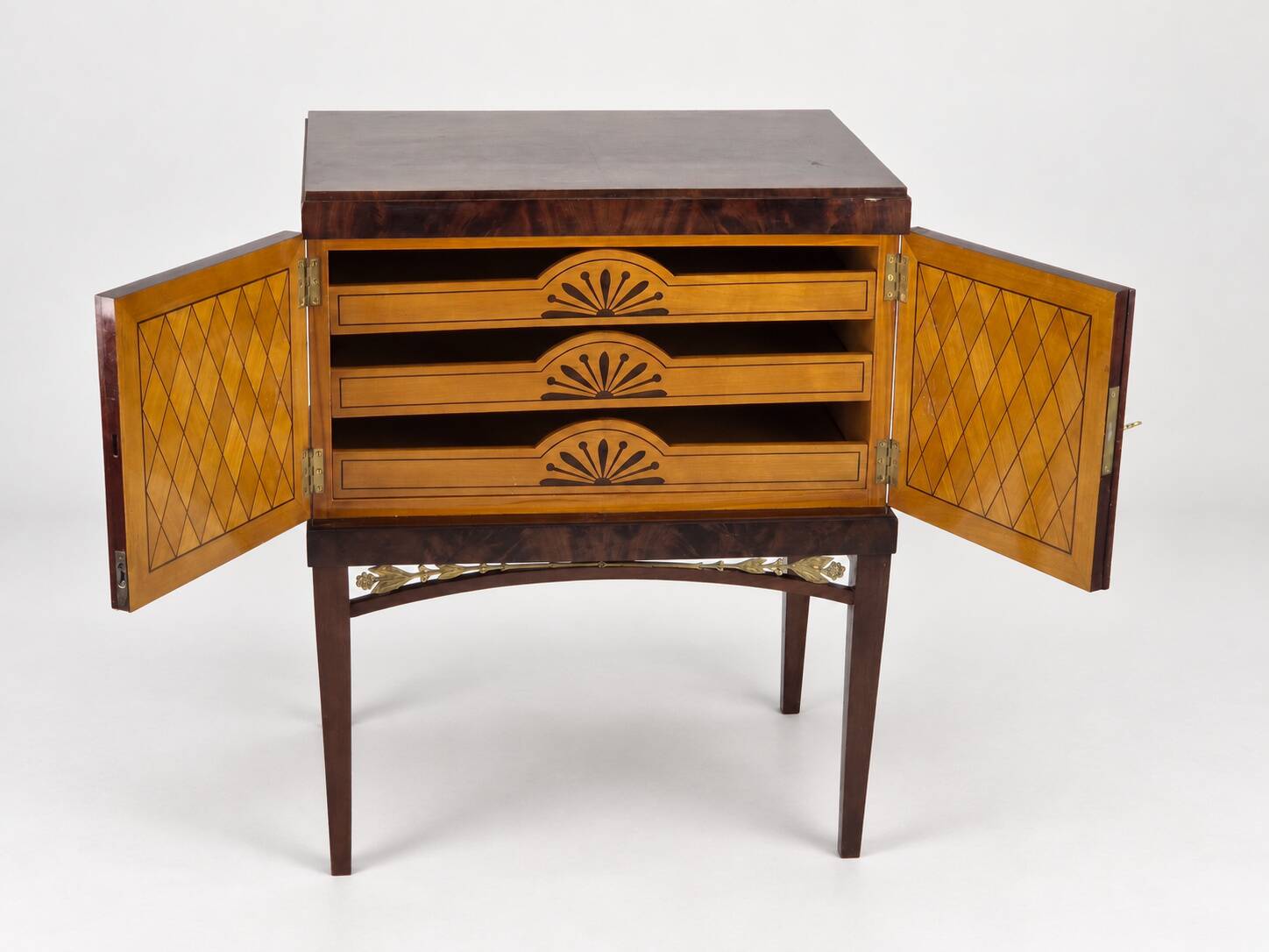 Swedish Grace Cabinet, Flamed Mahogany