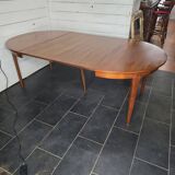 Scandinavian round teak table from the 60s
