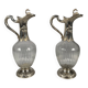 Pair of Crystal and Silver Rococo Ewers 19th Century