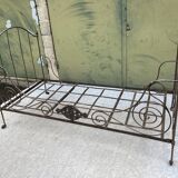Folding bed in wrought iron 19th century