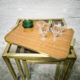 Vintage gold metal and Formica tray
