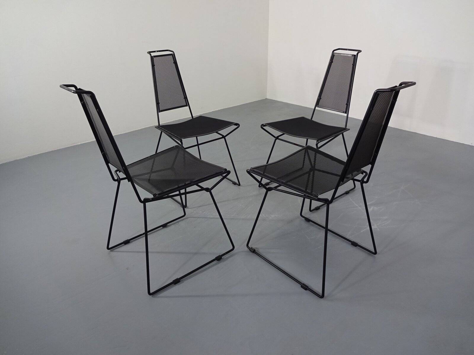 Metal Chairs by Rolf Rahmlow, 1980s, Set of 4